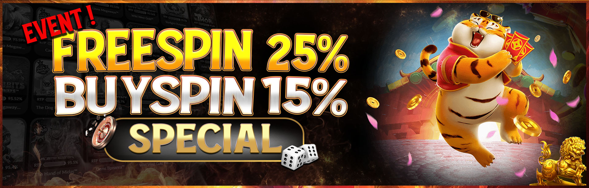 EVENT SPESIAL FREESPIN MURNI 25% & BUYSPIN 15% ALL SLOT GAMES